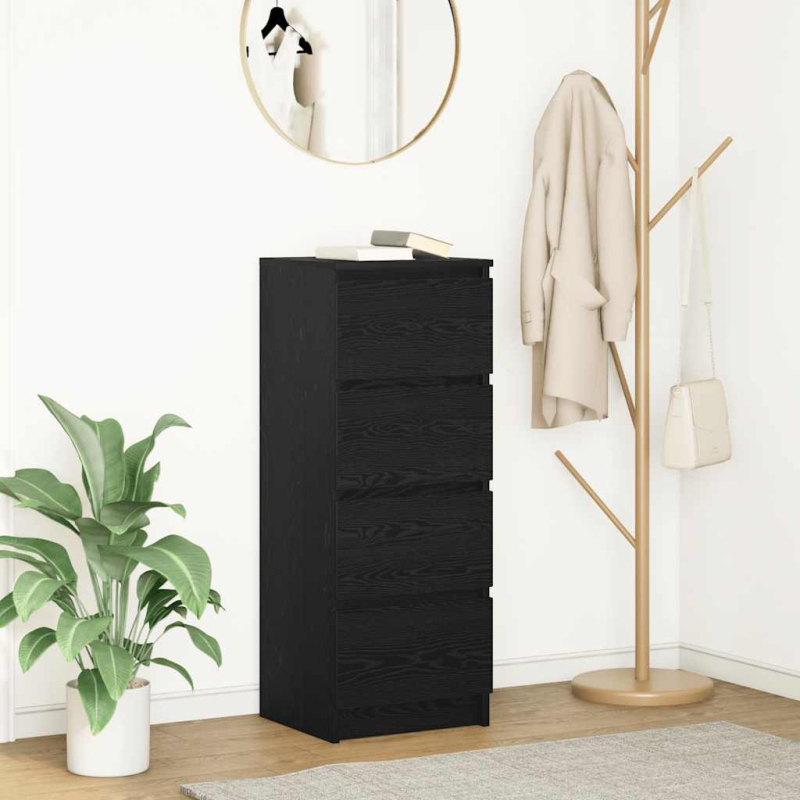 Sideboard Schwarz Eichen-Optik 37,5x35x99 cm Holzwerkstoff