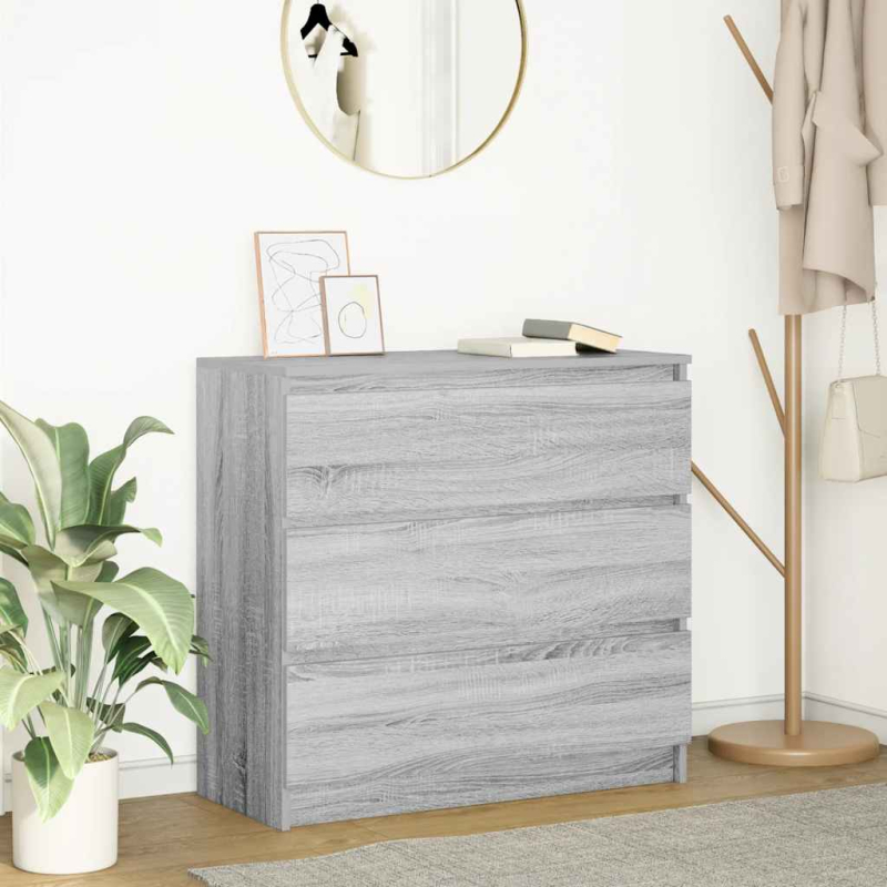 Sideboard Grau Sonoma 80x35x76 cm Holzwerkstoff