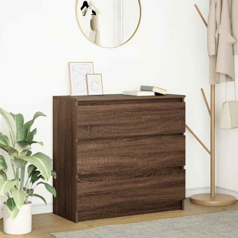 Sideboard Braun Eichen-Optik 80x35x76 cm Holzwerkstoff