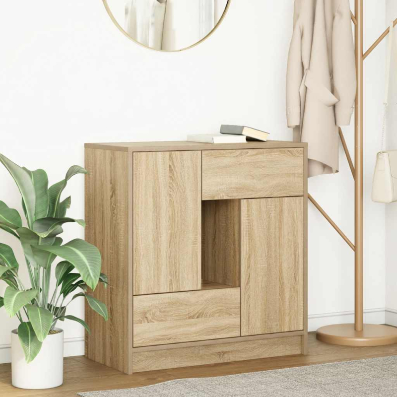 Sideboard mit Schubladen und Türen Sonoma-Eiche 70,5x34x74,5 cm