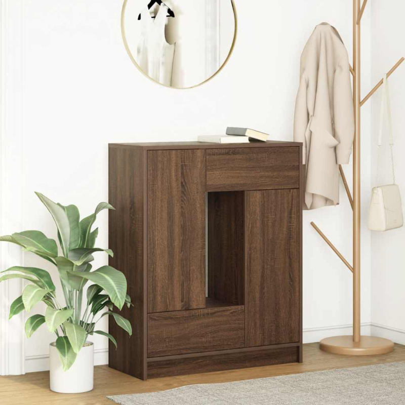 Sideboard mit Schubladen Türen Braun Eichen-Optik 73x31x90 cm