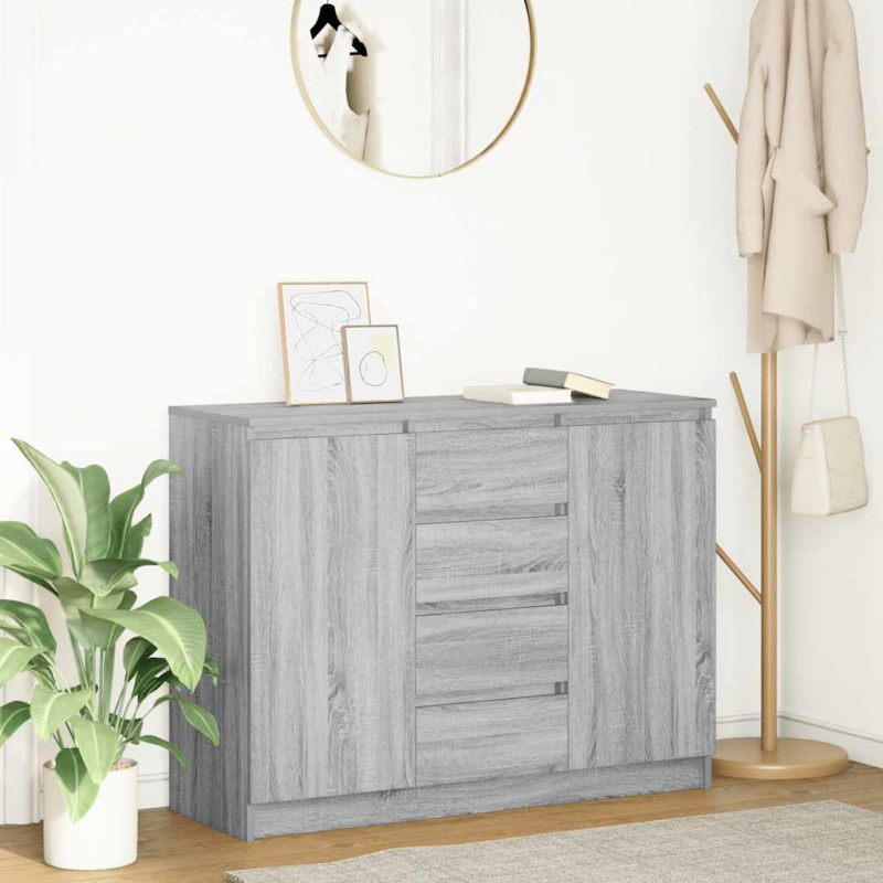 Sideboard mit Schubladen Grau Sonoma 100,5x35x76 cm