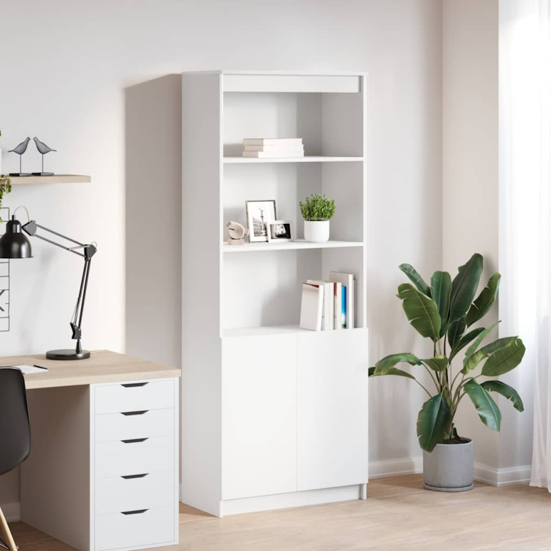 Highboard Weiß 70x35x180 cm Holzwerkstoff