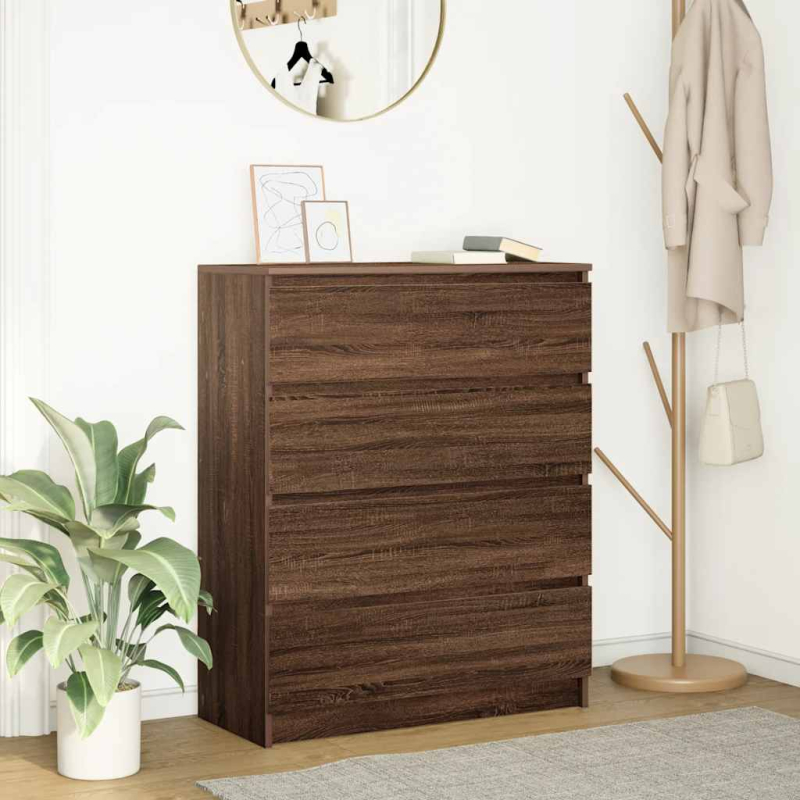 Sideboard Braun Eichen-Optik 80x35x99 cm Holzwerkstoff