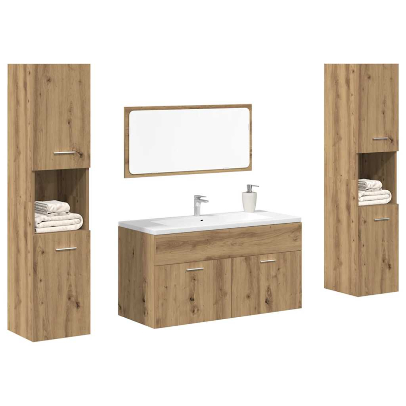 4-tlg. Badmöbel-Set Artisan-Eiche Holzwerkstoff