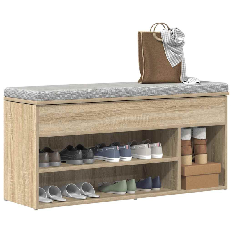 Schuhbank Sonoma-Eiche 102x30,5x45 cm Holzwerkstoff