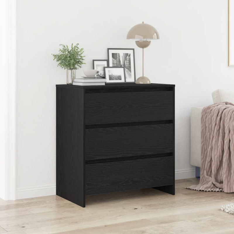 Sideboard Schwarz Eichen-Optik 70x41x75 cm Holzwerkstoff