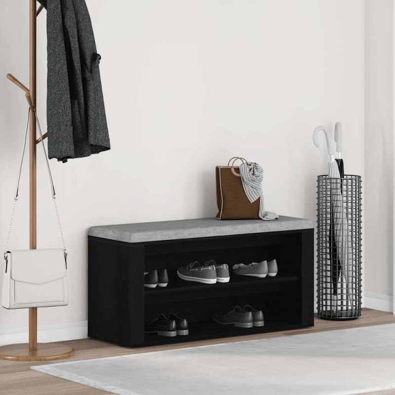 Schuhbank Schwarze Eiche 100 x 35 x 45 cm Holzwerkstoff