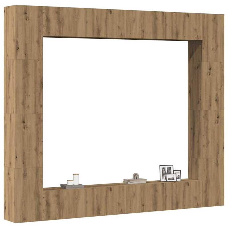 8-tlg. TV-Schrank-Set Wandmontage Artisan-Eiche Holzwerkstoff