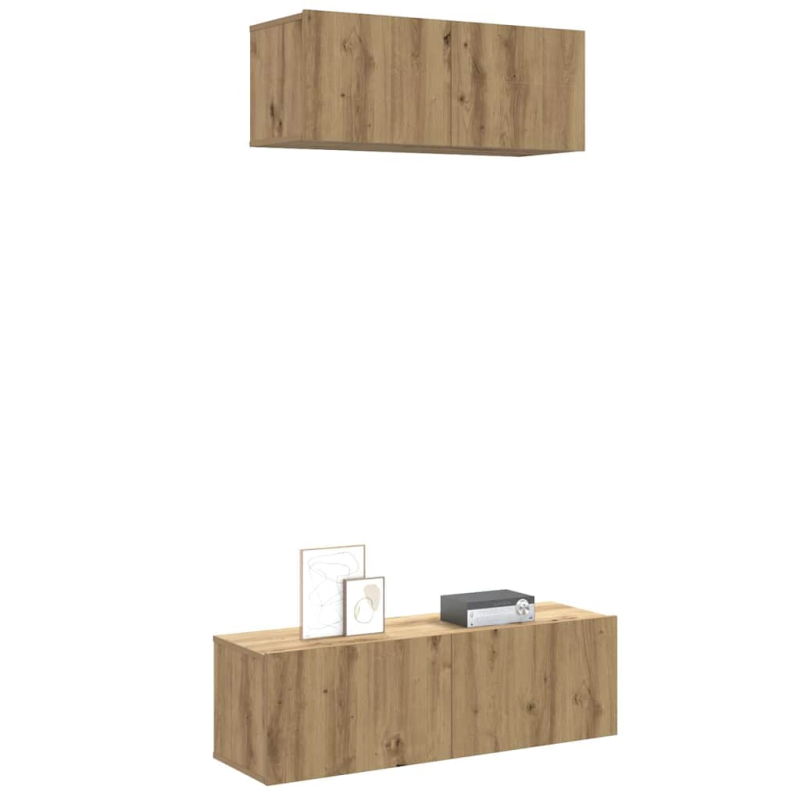 2-tlg. TV-Schrank-Set Wandmontage Artisan-Eiche Holzwerkstoff