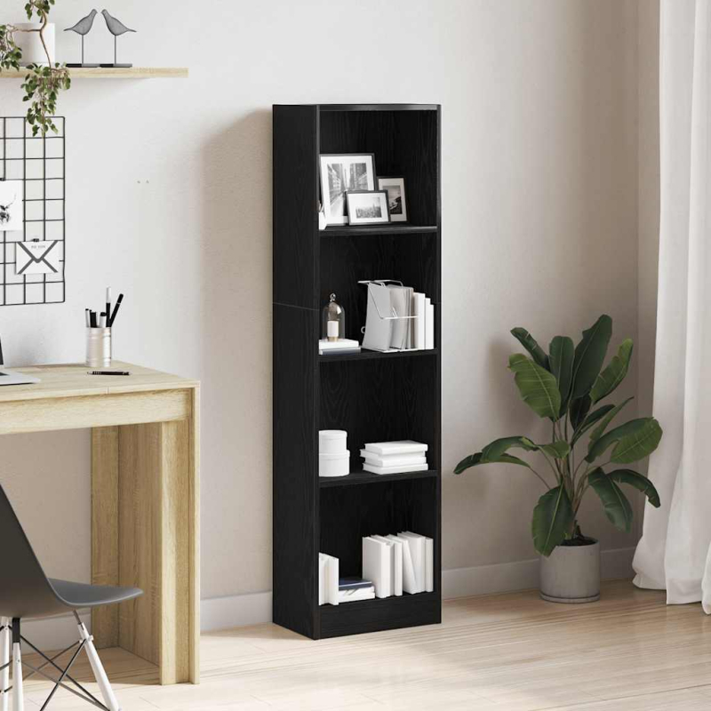 Bücherregal Schwarz Eichen-Optik 40x24x143 cm Holzwerkstoff