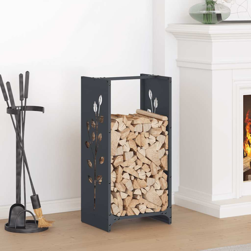 Brennholzregal Anthrazit 40x30x80 cm Kaltgewalzter Stahl