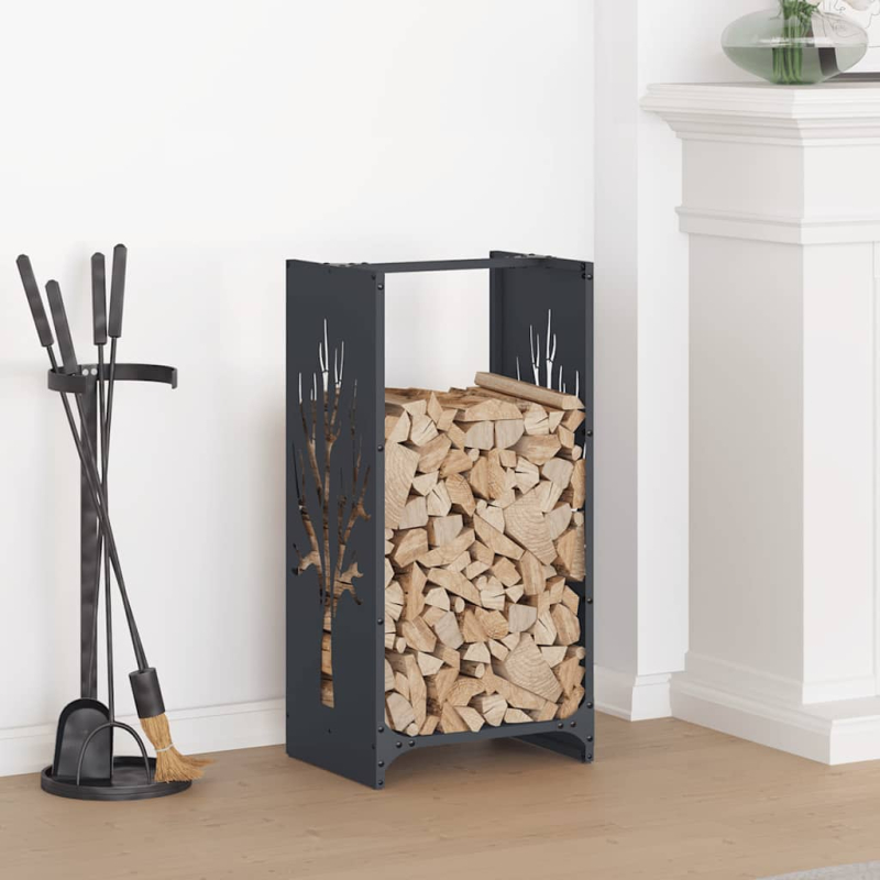 Brennholzregal Anthrazit 40x30x80 cm Kaltgewalzter Stahl