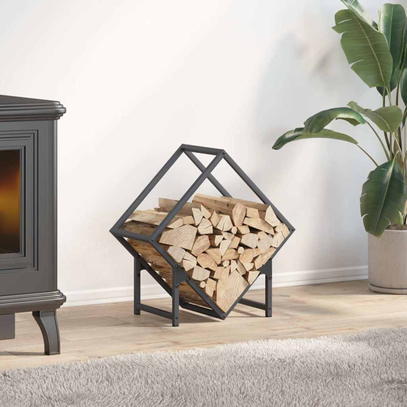 Brennholzregal Anthrazit 50x25x50 cm Kaltgewalzter Stahl