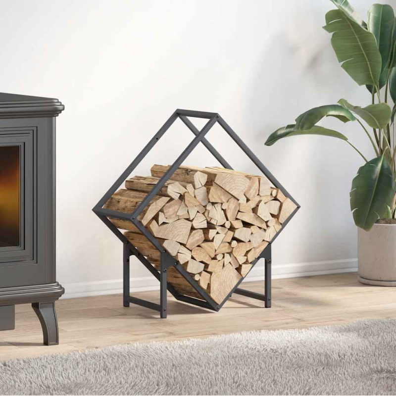 Brennholzregal Anthrazit 60x25x60 cm Kaltgewalzter Stahl