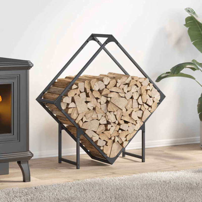Brennholzregal Anthrazit 80x25x80 cm Kaltgewalzter Stahl