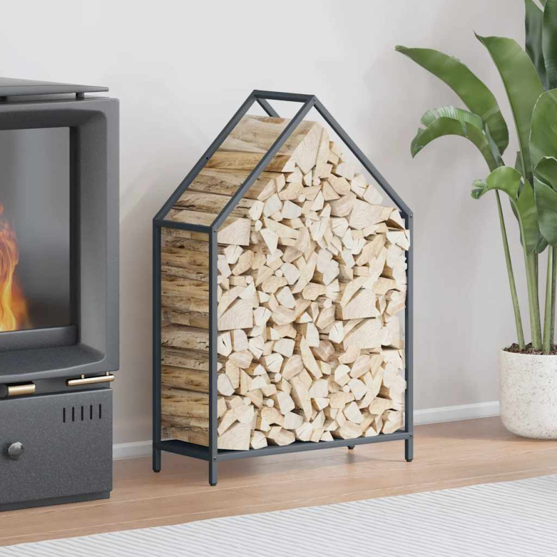 Brennholzregal Anthrazit 60x25x90 cm Kaltgewalzter Stahl