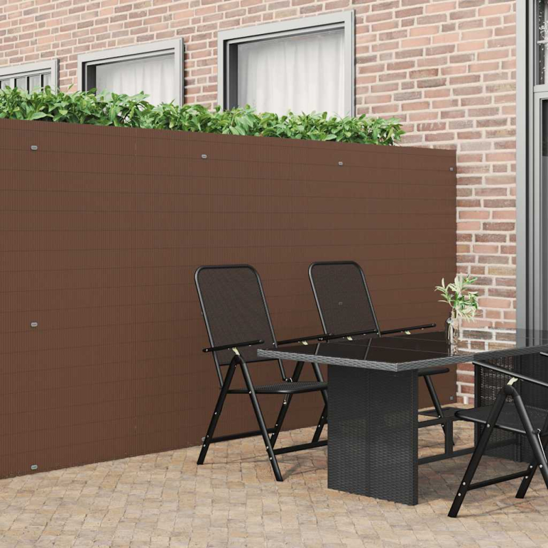 Gartenzaun Doppelseitig Braun 1,8x3 m PVC