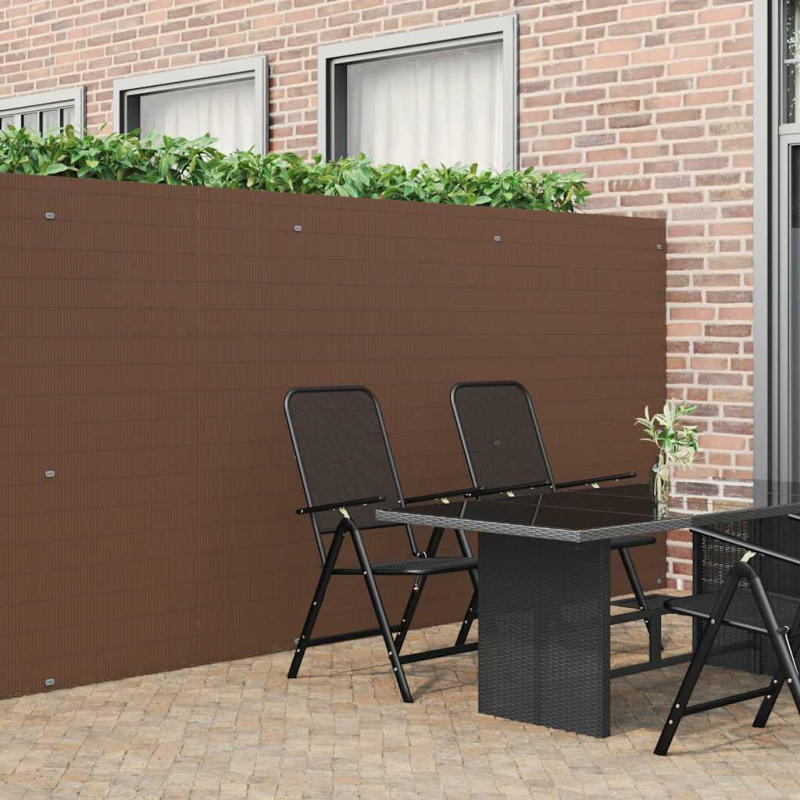 Gartenzaun Doppelseitig Braun 1,8x5 m PVC