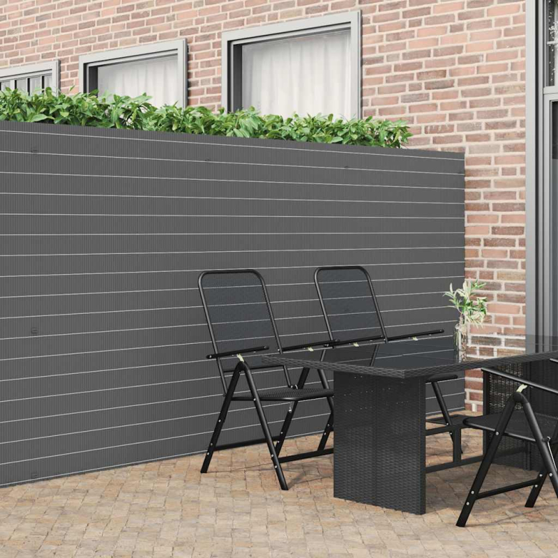 Gartenzaun Doppelseitig Grau 1,8x5 m PVC