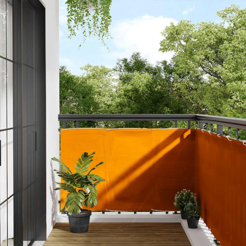 Balkon-Sichtschutz Orange 90x800 cm 100% Polyester-Oxford
