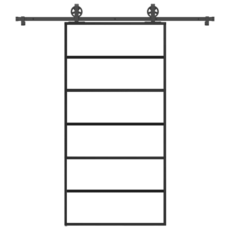 Schiebetür mit Beschlag 102x205 cm ESG-Glas & Aluminium