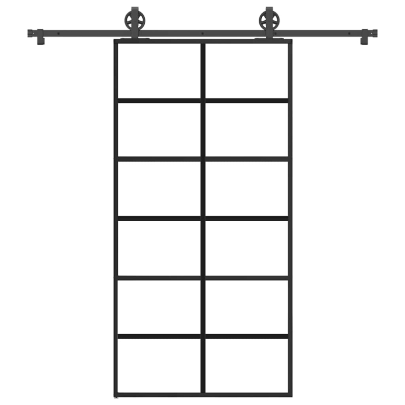 Schiebetür mit Beschlag 102x205 cm ESG-Glas & Aluminium