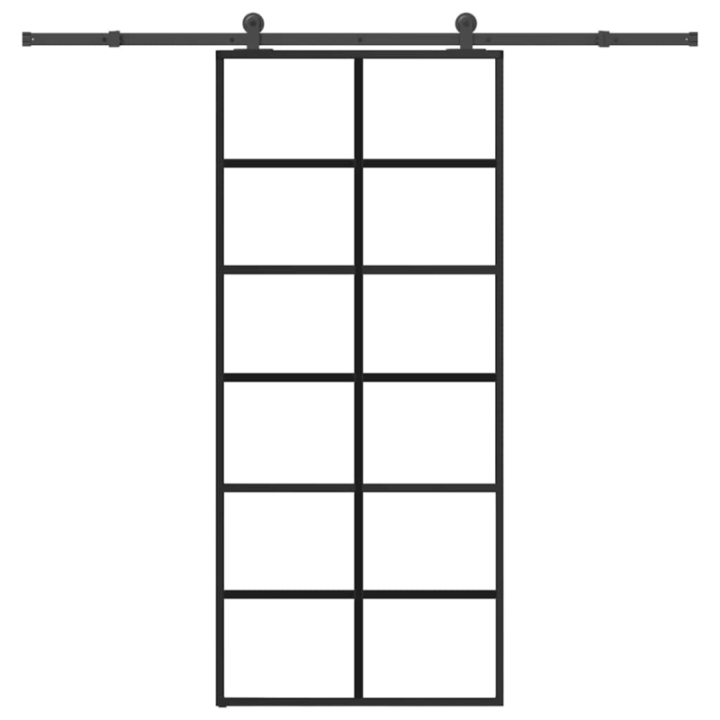 Schiebetür mit Beschlag 90x205 cm ESG-Glas & Aluminium
