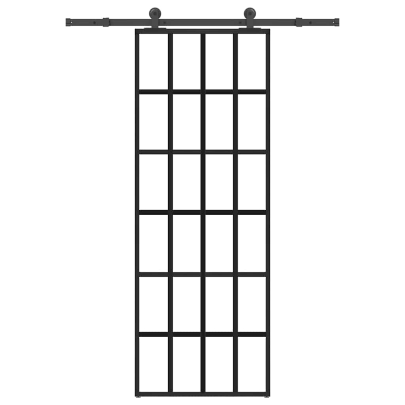 Schiebetür mit Beschlag 76x205 cm ESG-Glas & Aluminium