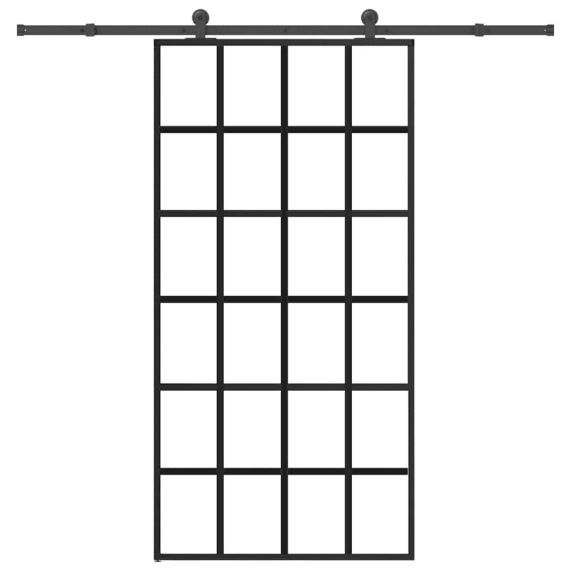 Schiebetür mit Beschlag 102x205 cm ESG-Glas & Aluminium