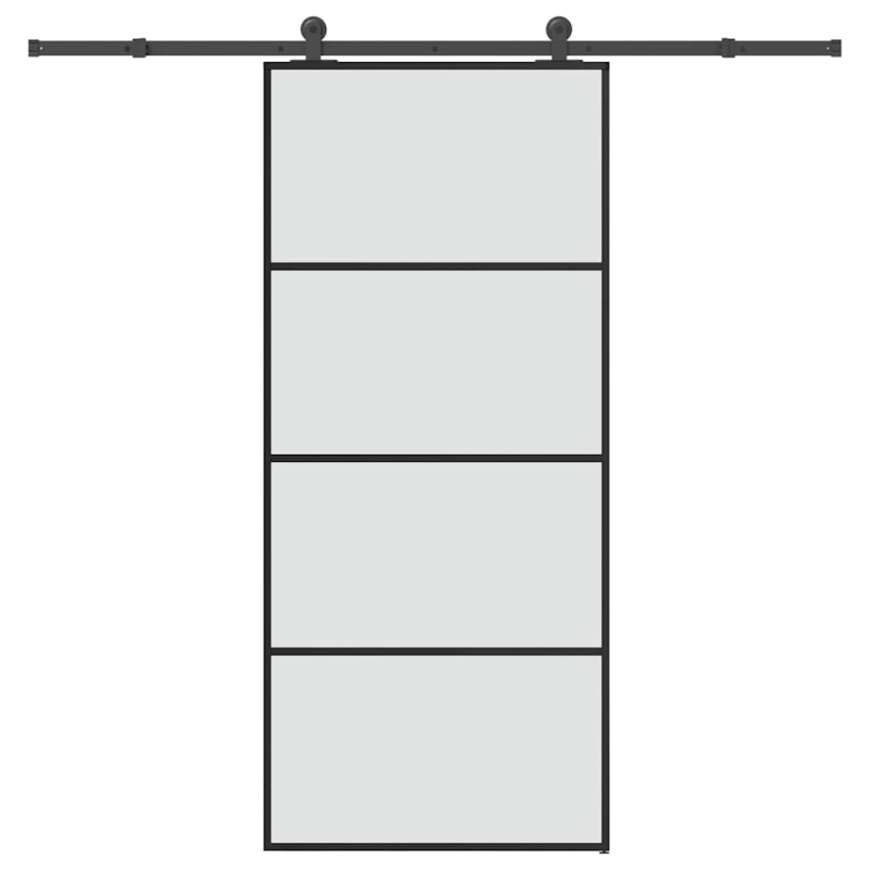 Schiebetür mit Beschlag 90x205 cm ESG-Glas & Aluminium