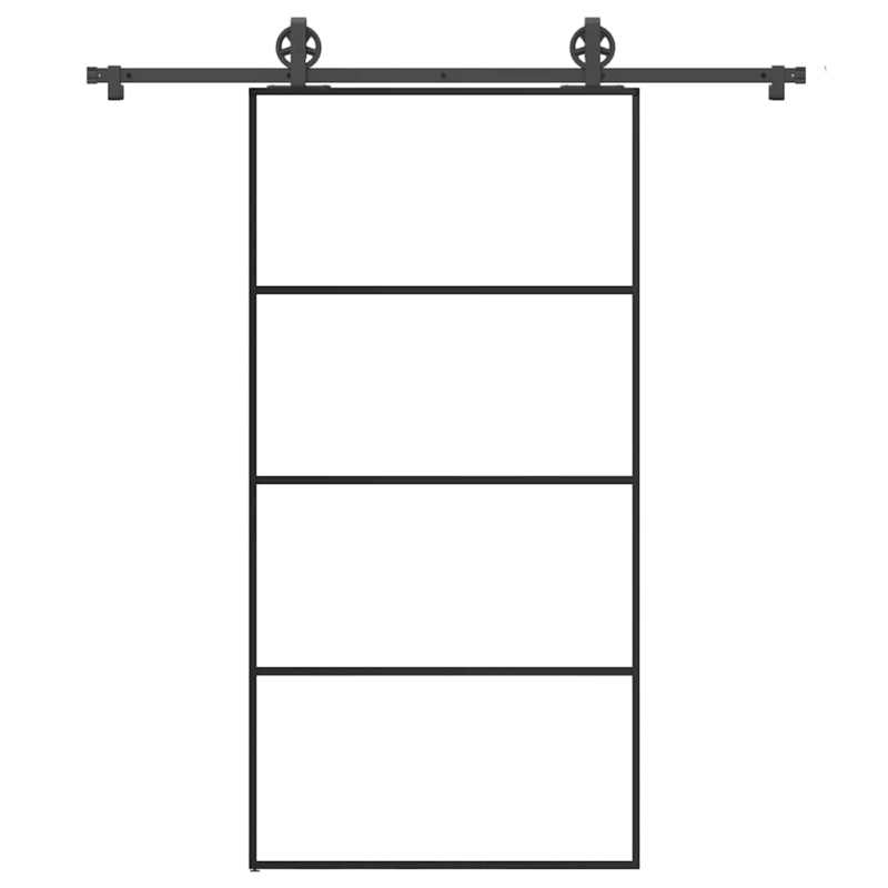 Schiebetür mit Beschlag 102,5x205 cm ESG-Glas & Aluminium