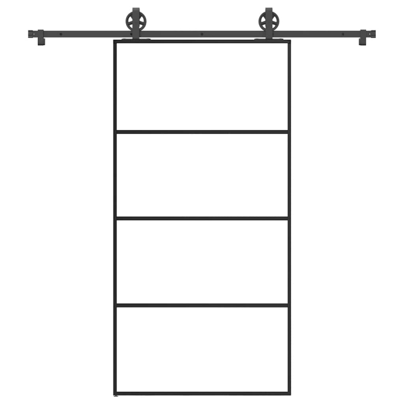 Schiebetür mit Beschlag 102,5x205 cm ESG-Glas & Aluminium