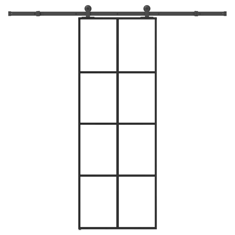 Schiebetür mit Beschlag 76x205 cm ESG-Glas & Aluminium