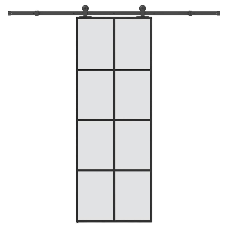 Schiebetür mit Beschlag 76x205 cm ESG-Glas & Aluminium