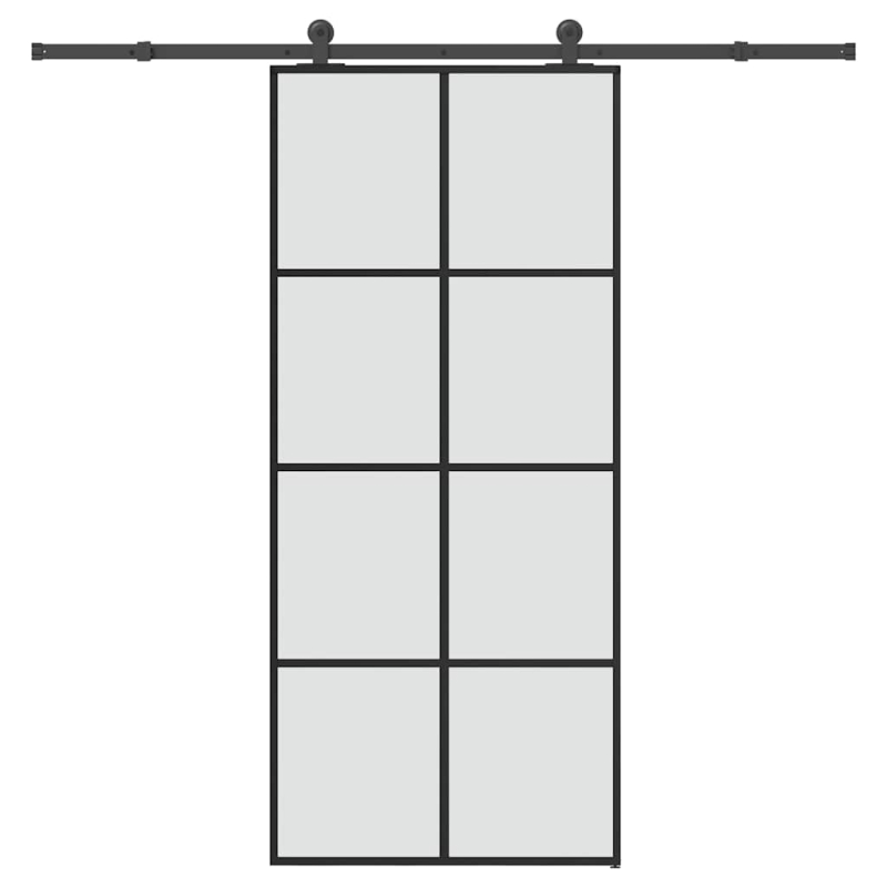 Schiebetür mit Beschlag 90x205 cm ESG-Glas & Aluminium