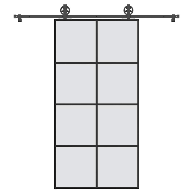 Schiebetür mit Beschlag 102,5x205 cm ESG-Glas & Aluminium