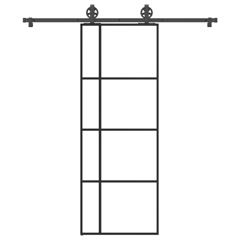 Schiebetür mit Beschlag 76x205 cm ESG-Glas & Aluminium