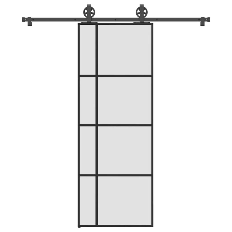 Schiebetür mit Beschlag 76x205 cm ESG-Glas & Aluminium