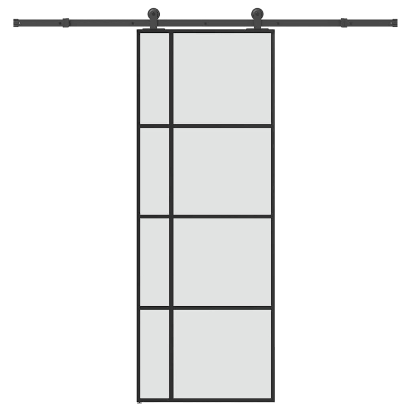 Schiebetür mit Beschlag 76x205 cm ESG-Glas & Aluminium