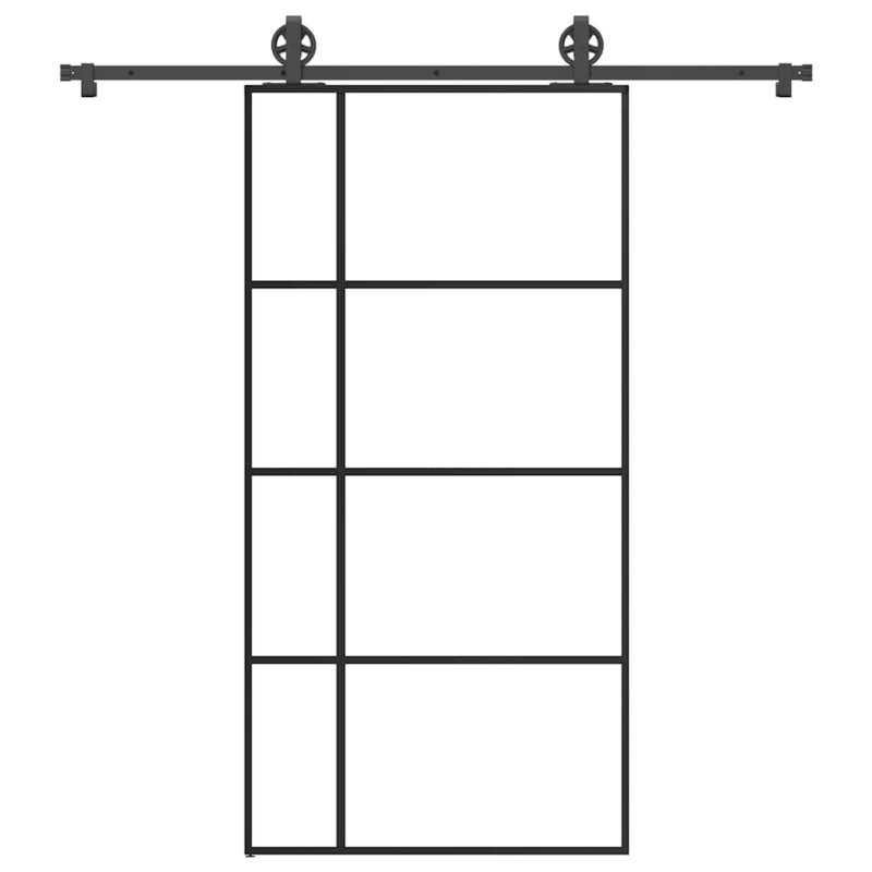 Schiebetür mit Beschlag 102,5x205 cm ESG-Glas & Aluminium