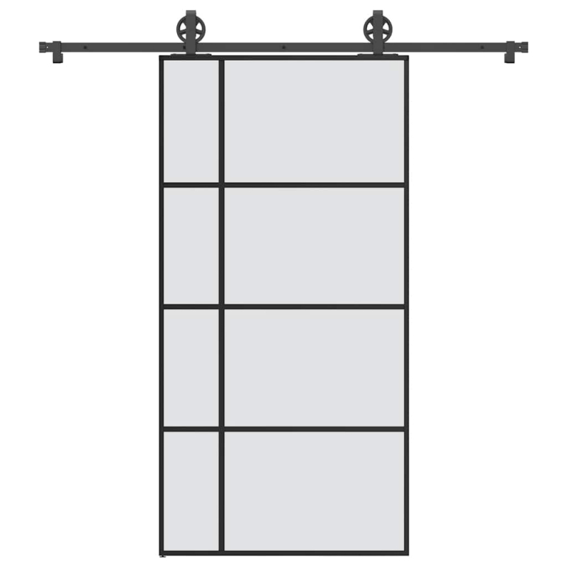 Schiebetür mit Beschlag 102,5x205 cm ESG-Glas & Aluminium