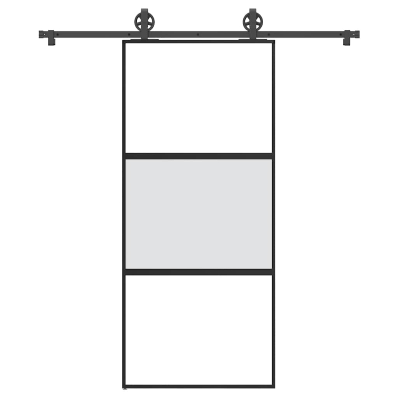 Schiebetür mit Beschlag 90x205 cm Hartglas & Aluminium