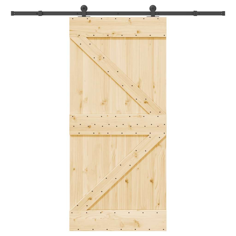 Schiebetür mit Beschlag 95x210 cm Massivholz Kiefer