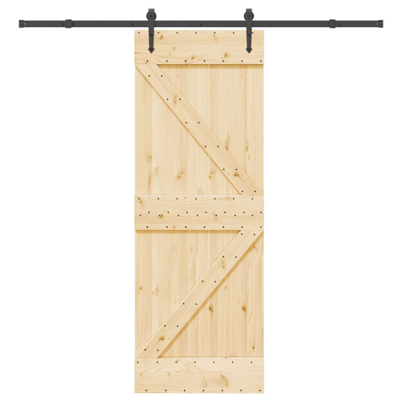 Schiebetür mit Beschlag 70x210 cm Massivholz Kiefer