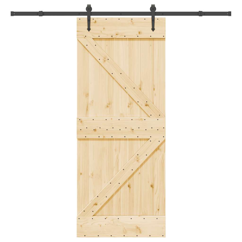 Schiebetür mit Beschlag 85x210 cm Massivholz Kiefer