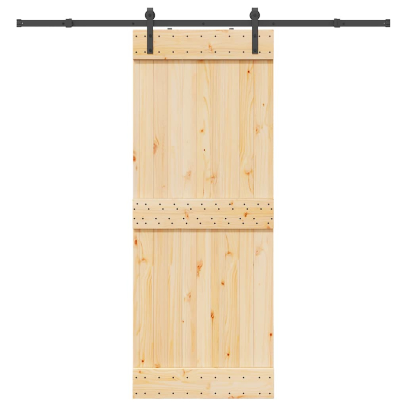 Schiebetür mit Beschlag 80x210 cm Massivholz Kiefer