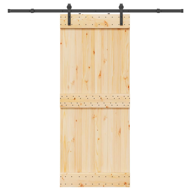 Schiebetür mit Beschlag 85x210 cm Massivholz Kiefer