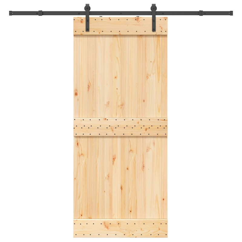 Schiebetür mit Beschlag 90x210 cm Massivholz Kiefer