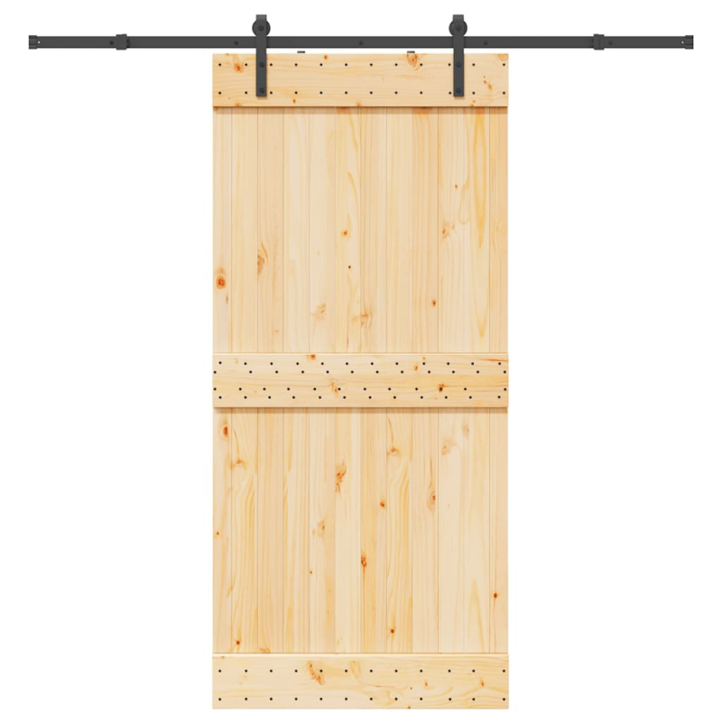Schiebetür mit Beschlag 95x210 cm Massivholz Kiefer